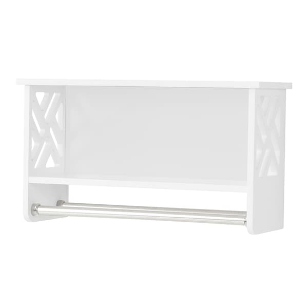 Alaterre Furniture Coventry 25"W x 14"H Bath Shelf with Two Towel Rods ANCT70WH - main